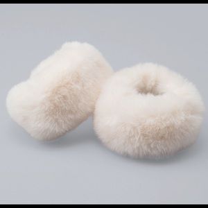 Pair Winter White Faux Fur Cuffs